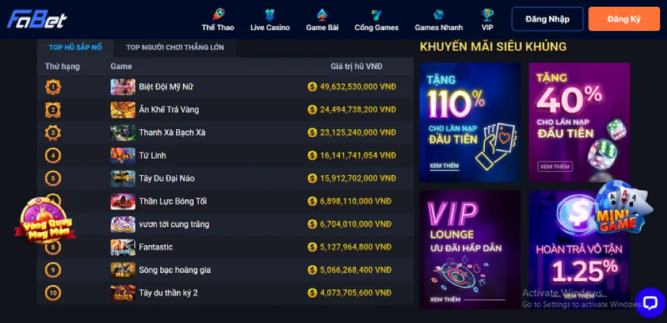 Tiền thưởng nạp lại hàng tuần x1vn link vào